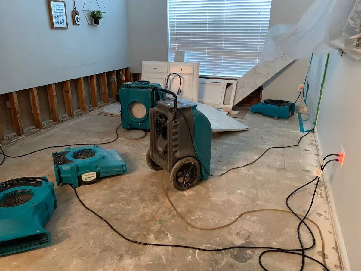 Dehumidifier in flood-cut room for Water Damage Restoration in Fort Mohave